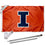 College Flags & Banners Co. Illinois Fighting Illini I Logo Flag with Pole and Bracket Complete Set