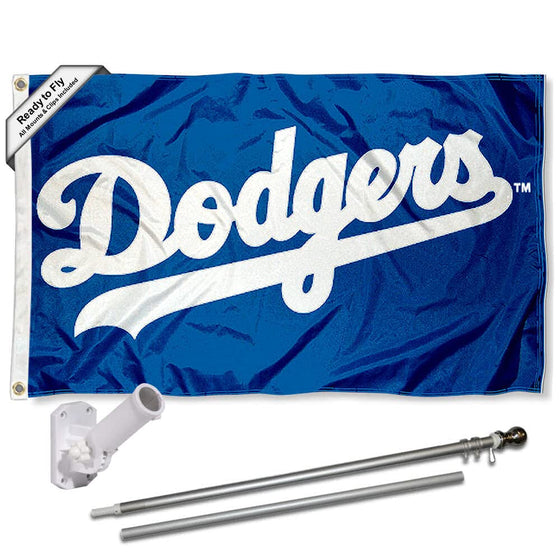 WinCraft Los Angeles Dodgers Script Flag Pole and Bracket Set