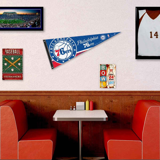 Philadelphia 76ers Pennant Flag and Wall Tack Pads Mounts