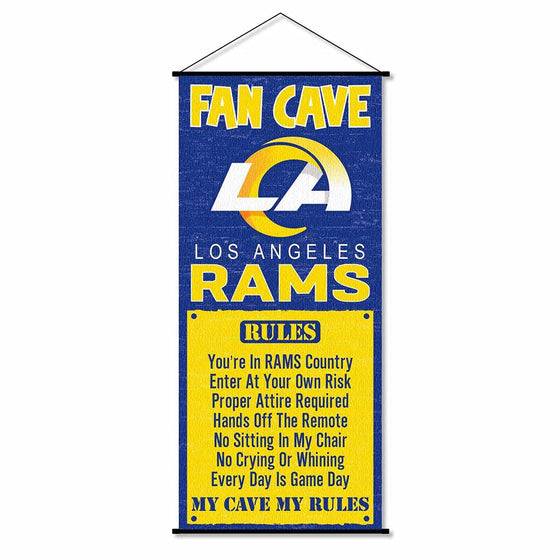 WinCraft Los Angeles Rams Man Cave Fan Banner Wall Door Scroll