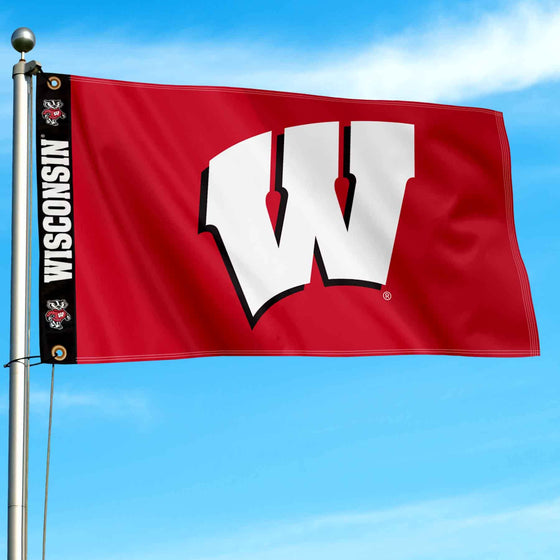 College Flags & Banners Co. Wisconsin Badgers Printed Header 3x5 Foot Banner Flag