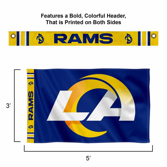 WinCraft Los Angeles Rams Printed Header 3x5 Foot Banner Flag