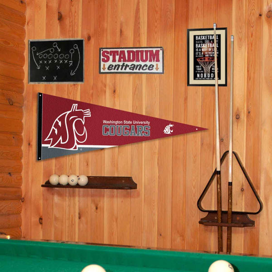 College Flags & Banners Co. Washington State Cougars Pennant Flag and Wall Tack Mount Pads