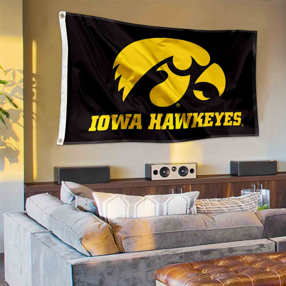 College Flags & Banners Co. Iowa Hawkeyes Black University Large College Flag