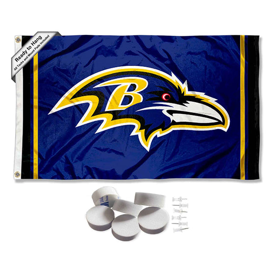 Baltimore Ravens Logo Banner and Tapestry Wall Tack Pads