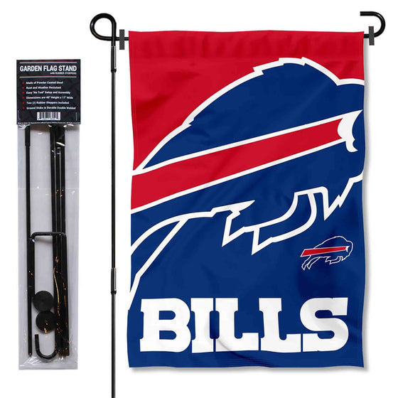 WinCraft Buffalo Bills Bold Logo Garden Flag and Flagpole Mount