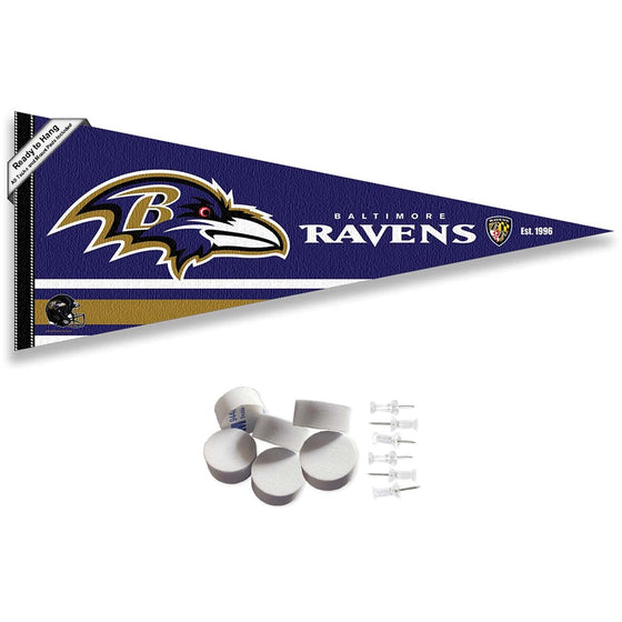 Baltimore Ravens Pennant Banner and Wall Tack Pads