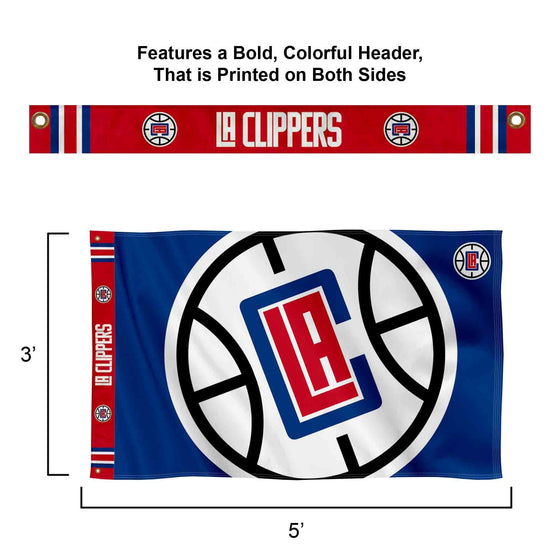 WinCraft Los Angeles Clippers Printed Header 3x5 Premium Banner Flag