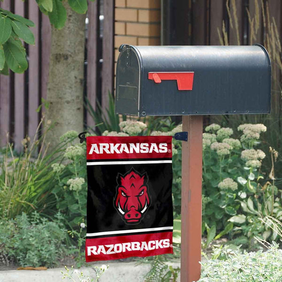 College Flags & Banners Co. Arkansas Razorbacks Garden Flag and Mailbox Post Pole Mount Holder Set