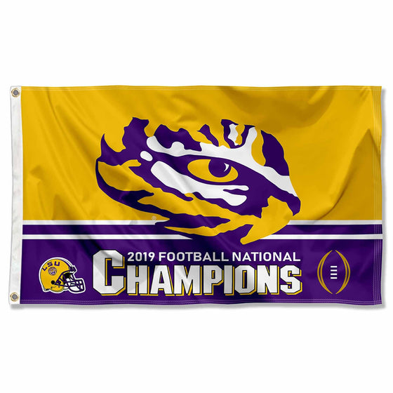 College Flags & Banners Co. Louisiana State LSU Tigers 2019 2020 Football National Champions Flag