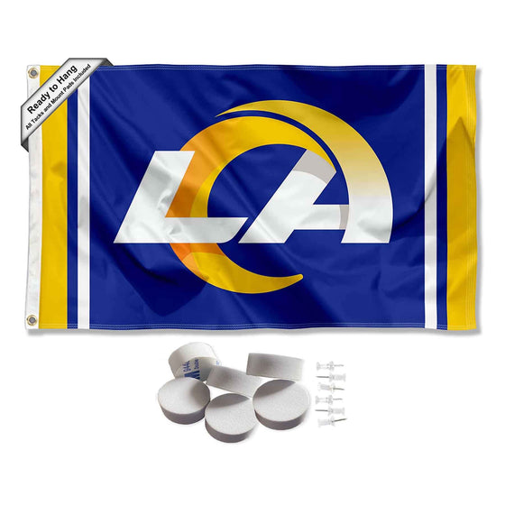 Los Angeles Rams LA Logo Banner and Tapestry Wall Tack Pads