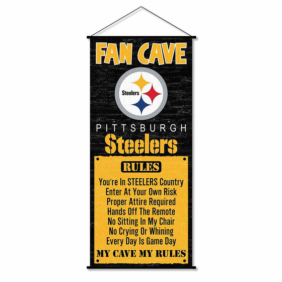 WinCraft Pittsburgh Steelers Man Cave Fan Banner Wall Door Scroll