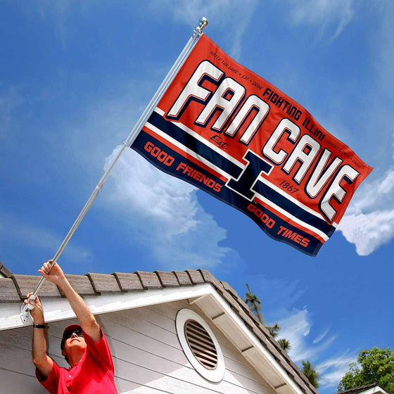 Illinois Fighting Illini Fan Man Cave Banner Flag