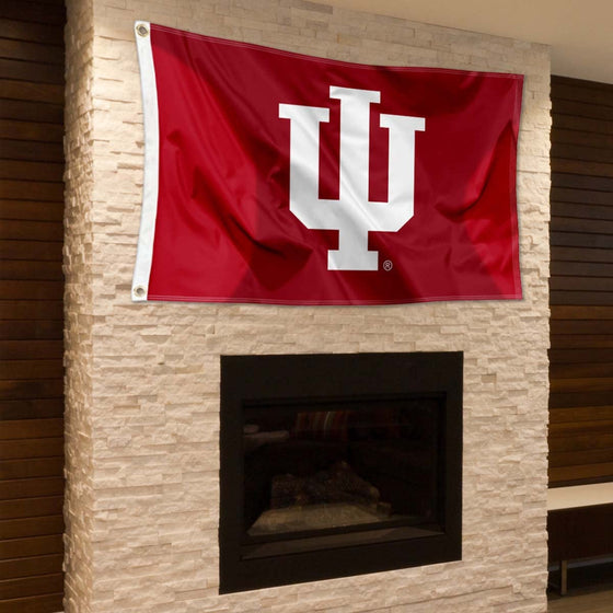 College Flags & Banners Co. Indiana Hoosiers 2x3 Foot Small Flag and USA 3x5 Flag Set