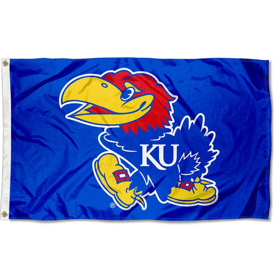 College Flags & Banners Co. Kansas Jayhawks Flag and USA 3x5 Flag Set