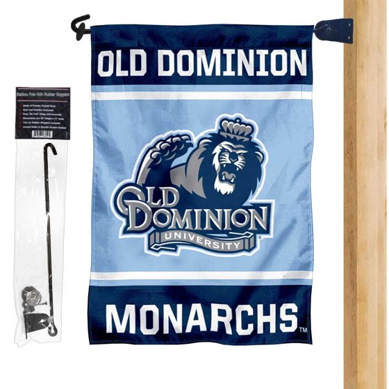 College Flags & Banners Co. Old Dominion Monarchs Garden Flag and Mailbox Post Pole Mount Holder Set