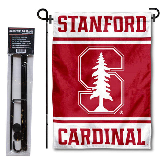 College Flags & Banners Co. Stanford Cardinal Garden Flag with Stand Holder