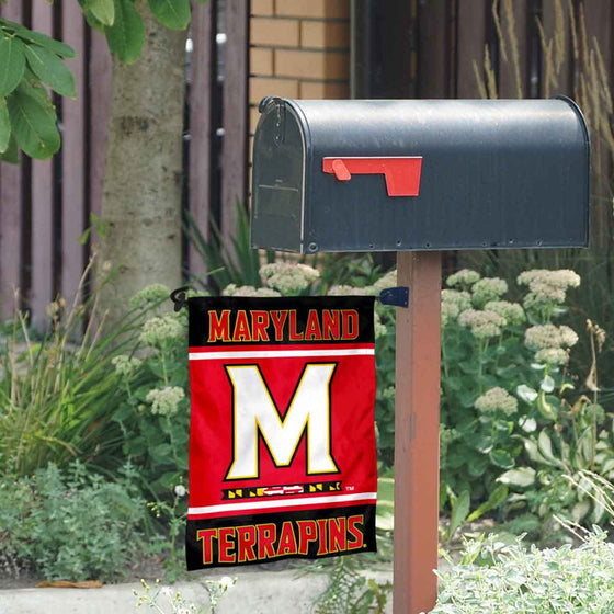 Maryland Terrapins Garden Flag and Mailbox Post Pole Mount Holder Set