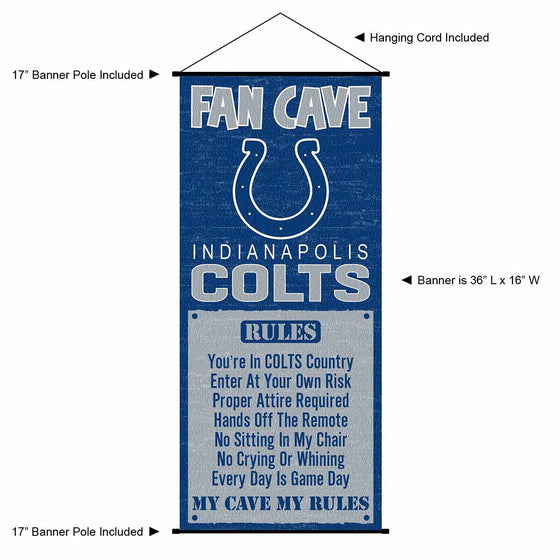 WinCraft Indianapolis Colts Man Cave Fan Banner Wall Door Scroll