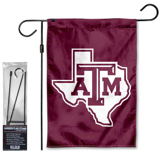 Texas A&M Aggies Lonestar Garden Banner Flag with Stand Pole Holder