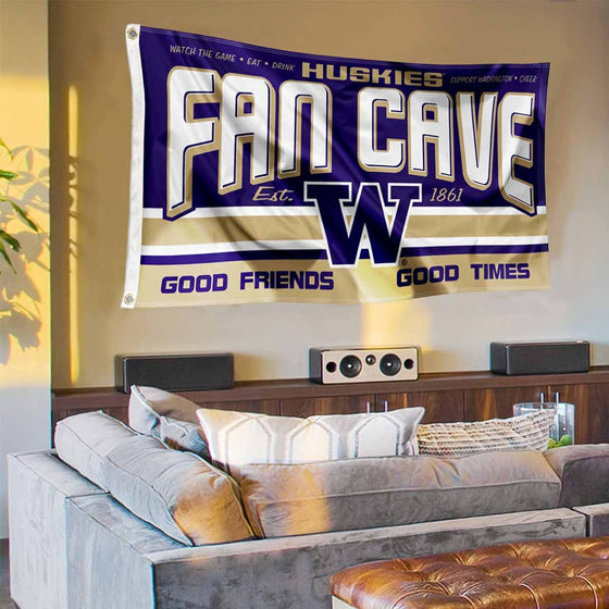 Washington Huskies Fan Man Cave Banner Flag