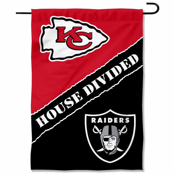 WinCraft House Divided Chiefs and Raiders Double Sided Garden Flag