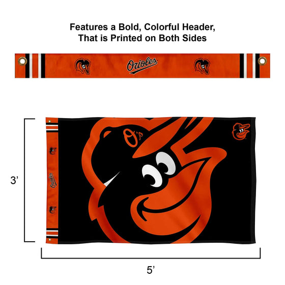 WinCraft Baltimore Orioles Printed Header Flag 3x5 Banner