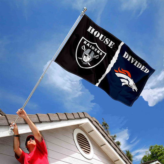 WinCraft Raiders and Broncos House Divided Flag Rivalry Banner