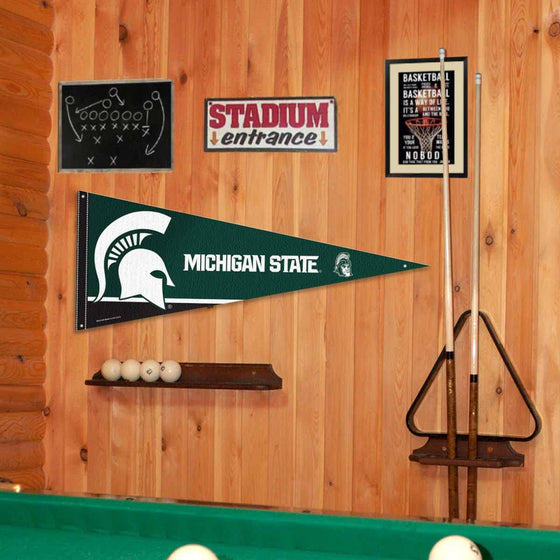 College Flags & Banners Co. Michigan State Spartans Pennant Flag and Wall Tack Mount Pads