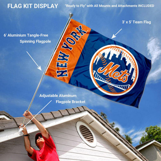 WinCraft New York Mets Flag Pole and Bracket Set