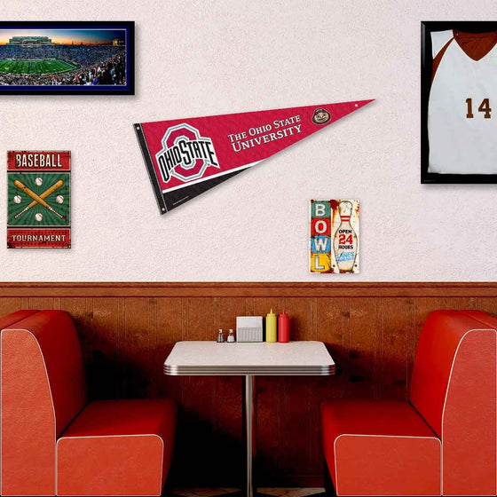 College Flags & Banners Co. Ohio State Buckeyes Pennant Flag and Wall Tack Mount Pads