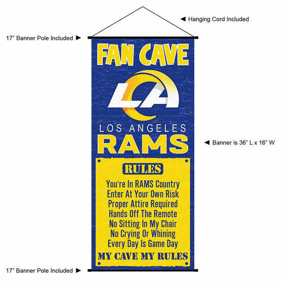 WinCraft Los Angeles Rams Man Cave Fan Banner Wall Door Scroll