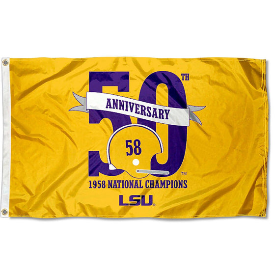 LSU Tigers Large 1958 Anniversary 3x5 College Flag