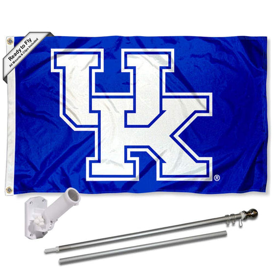 College Flags & Banners Co. Kentucky Wildcats New UK Logo Flag with Pole and Bracket Kit