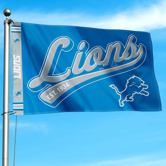 WinCraft Detroit Lions Script Logo Premium Flag