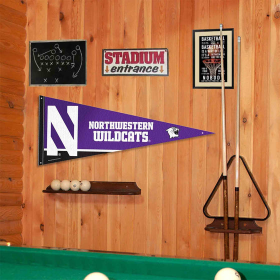 College Flags & Banners Co. Northwestern Wildcats Pennant Flag and Wall Tack Mount Pads