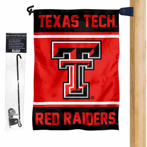 Texas Tech Red Raiders Garden Flag and Mailbox Post Pole Mount Holder Set