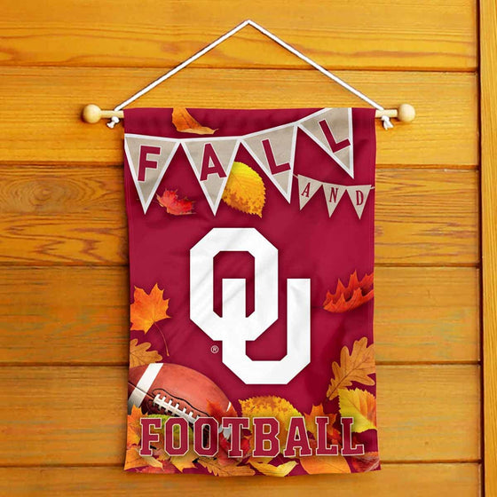 College Flags & Banners Co. Oklahoma Sooners Fall Leaves Football Season Garden Yard Flag