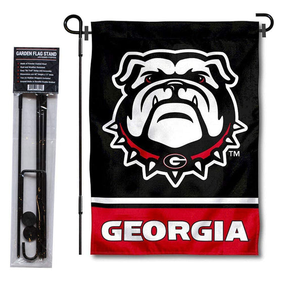 College Flags & Banners Co. Georgia Bulldogs Garden Flag and Flag Stand Pole Holder Set