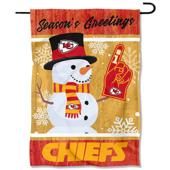 Kansas City Chiefs Holiday Winter Snow Garden Flag Double Sided Banner