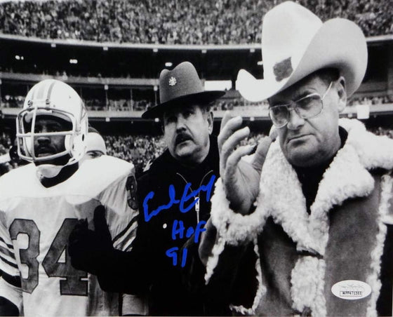 Earl Campbell Signed Oilers 8x10 Photo w/Bum Phillips w/HOF-JSA W Auth *DkBlue