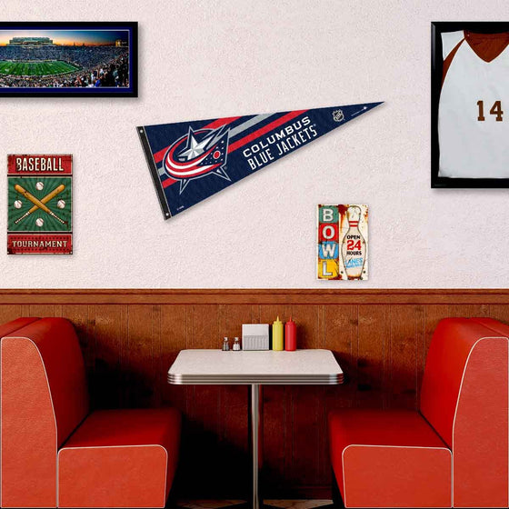 Columbus Blue Jackets Pennant Flag and Wall Tack Pads Mounts