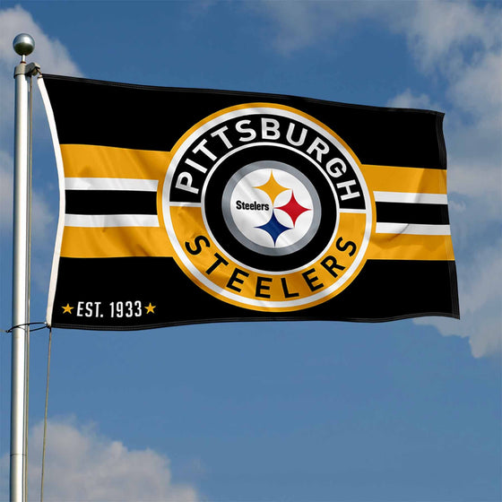 WinCraft Pittsburgh Steelers Patch Button Circle Logo Flag Large 3x5 Banner