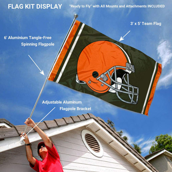 WinCraft Cleveland Browns Flag Pole and Bracket Kit