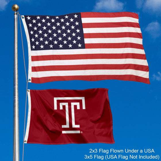 College Flags & Banners Co. Temple Owls Small 2x3 Foot Flag