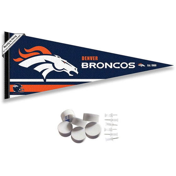 Denver Broncos Pennant Banner and Wall Tack Pads