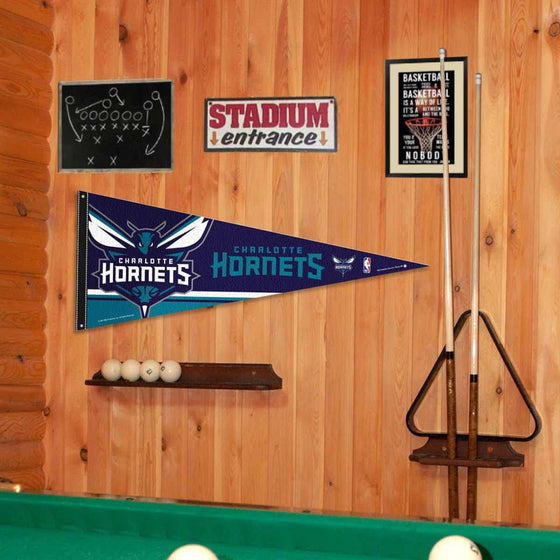 Charlotte Hornets Pennant Flag and Wall Tack Pads Mounts