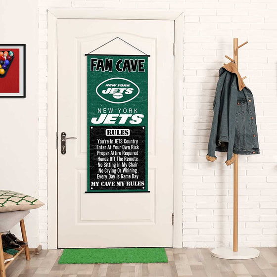 WinCraft New York Jets Man Cave Fan Banner Wall Door Scroll