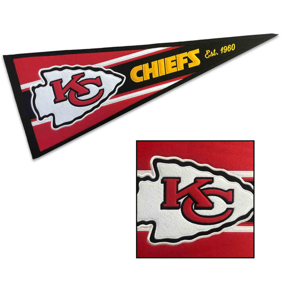 WinCraft Kansas City Chiefs Embroidered and Sewn Pennant