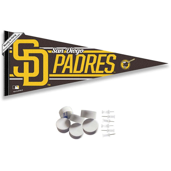 San Diego Padres Pennant Banner and Wall Tack Pads